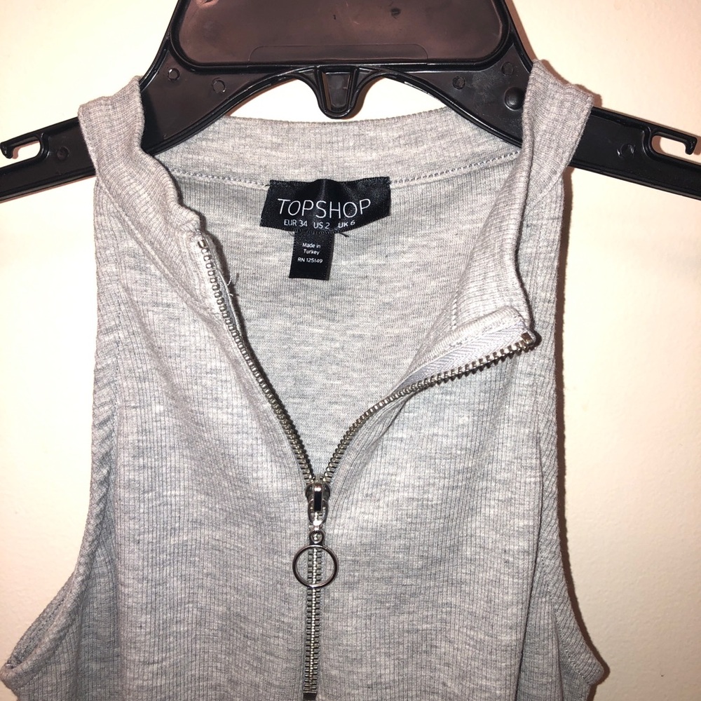 Topshop Gray Bodysuit